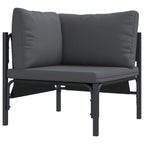 Gartensofa-set mit Kissen 6 pcs Schwarz Stahl