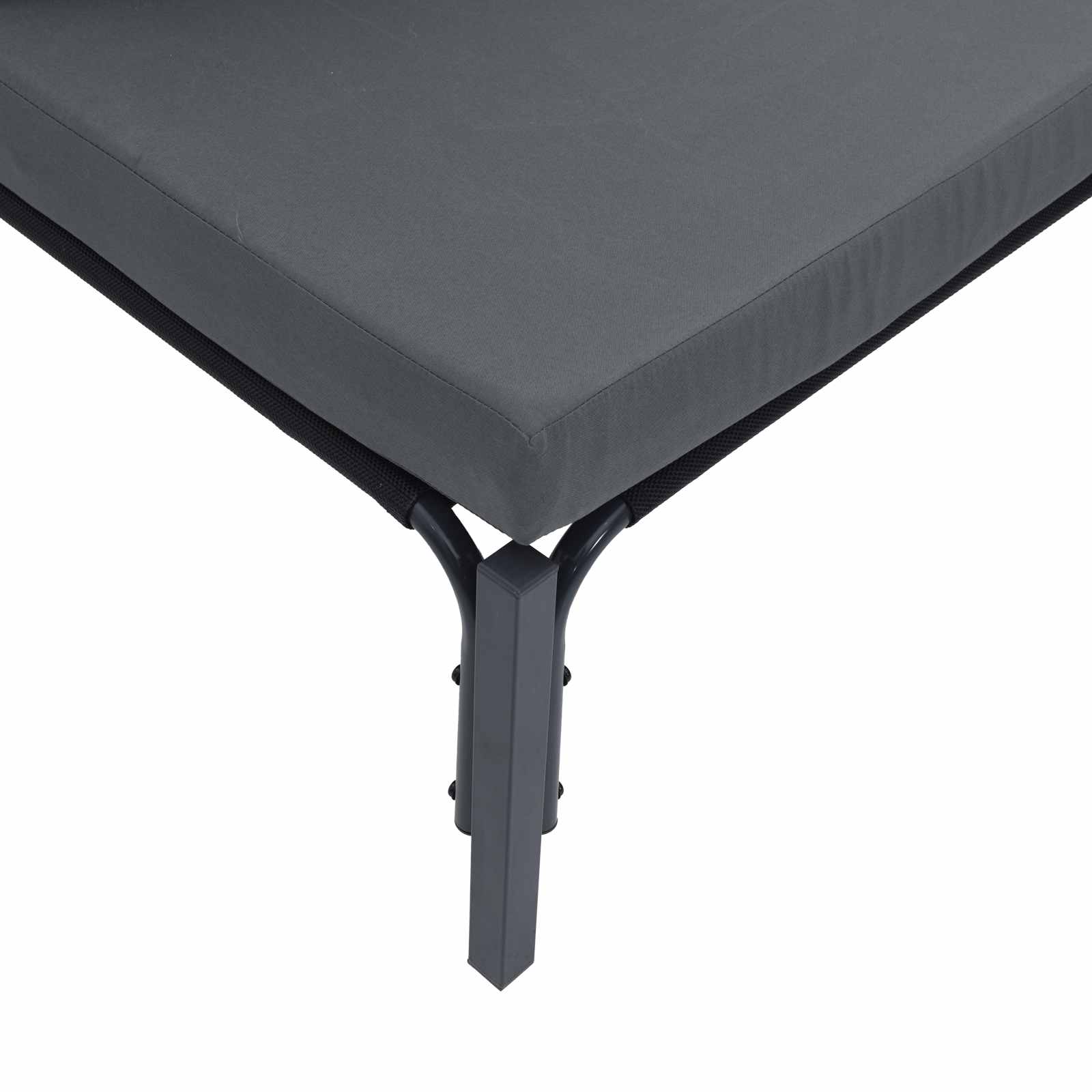 Gartensofa-set mit Kissen 6 pcs Schwarz Stahl