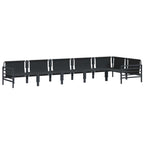 Gartensofa-set mit Kissen 6 pcs Schwarz Stahl