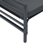 Gartensofa-set mit Kissen 8 pcs Schwarz Stahl
