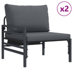 Gartensofa-set mit Kissen 10 pcs Schwarz Stahl