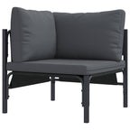 Gartensofa-set mit Kissen 11 pcs Schwarz Stahl