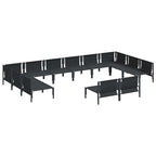 Gartensofa-set mit Kissen 12 pcs Schwarz Stahl
