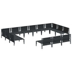 Gartensofa-set mit Kissen 13 pcs Schwarz Stahl