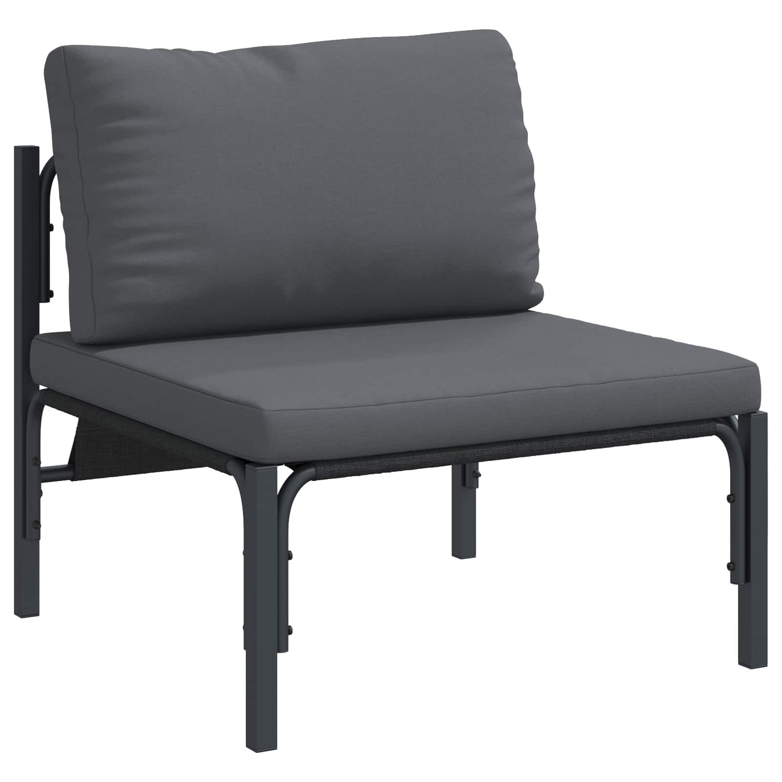 Gartensofa-set mit Kissen 14 pcs Schwarz Stahl