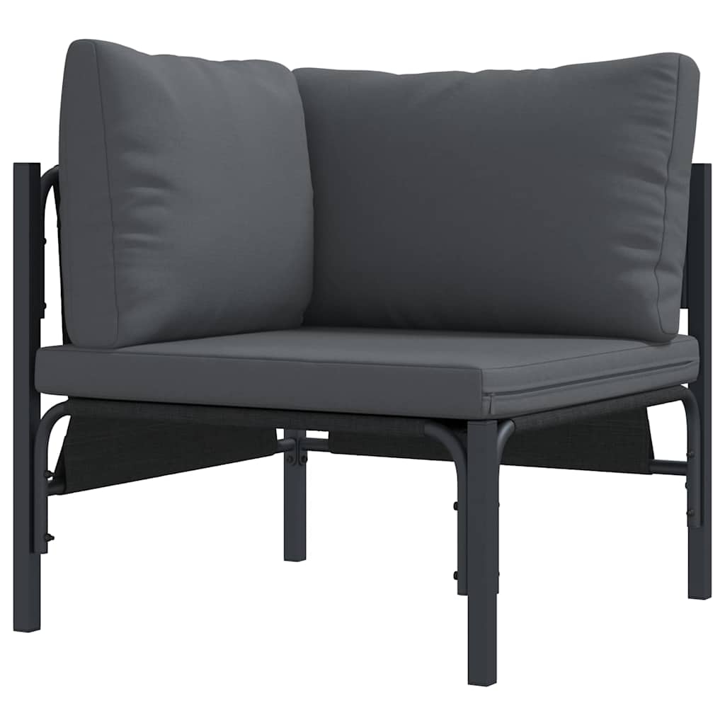 Gartensofa-set mit Kissen 13 pcs Schwarz Stahl