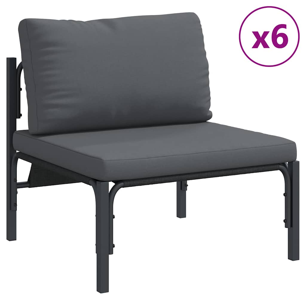 Gartensofa-set mit Kissen 13 pcs Schwarz Stahl