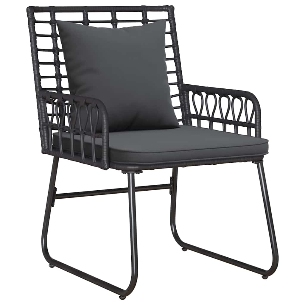 Gartenmöbel Set 4 pcs Schwarz und Anthrazit Poly-Rattan