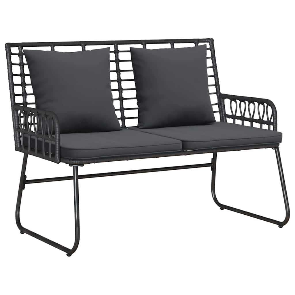 Gartenmöbel Set 4 pcs Schwarz und Anthrazit Poly-Rattan