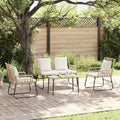 Gartenmöbel Set 4 pcs Schwarz und Anthrazit Poly-Rattan