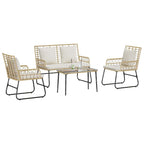 Gartenmöbel Set 4 pcs Schwarz und Anthrazit Poly-Rattan