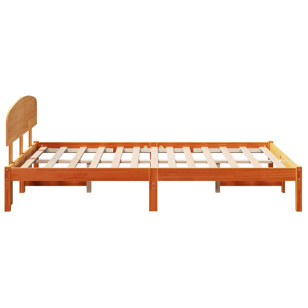 Bettrahmen Wachsbraun 120 x 190 cm Massives Kiefernholz