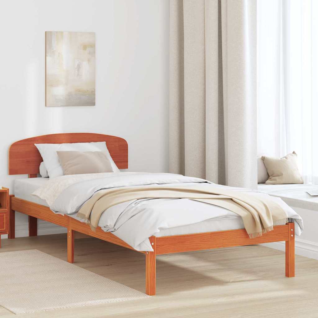 Bettrahmen Wachsbraun 90 x 200 cm Massives Kiefernholz