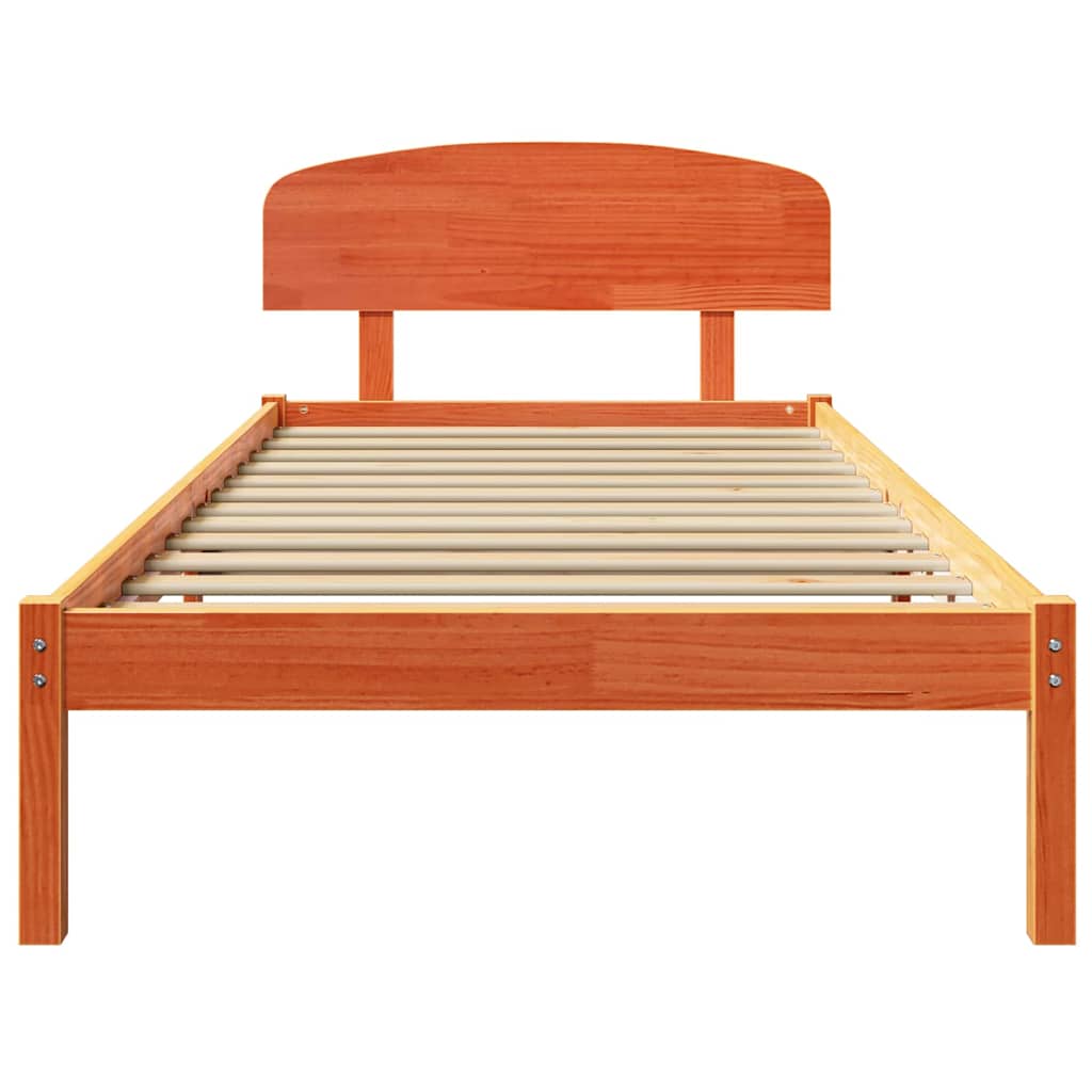 Bettrahmen Wachsbraun 90 x 200 cm Massives Kiefernholz