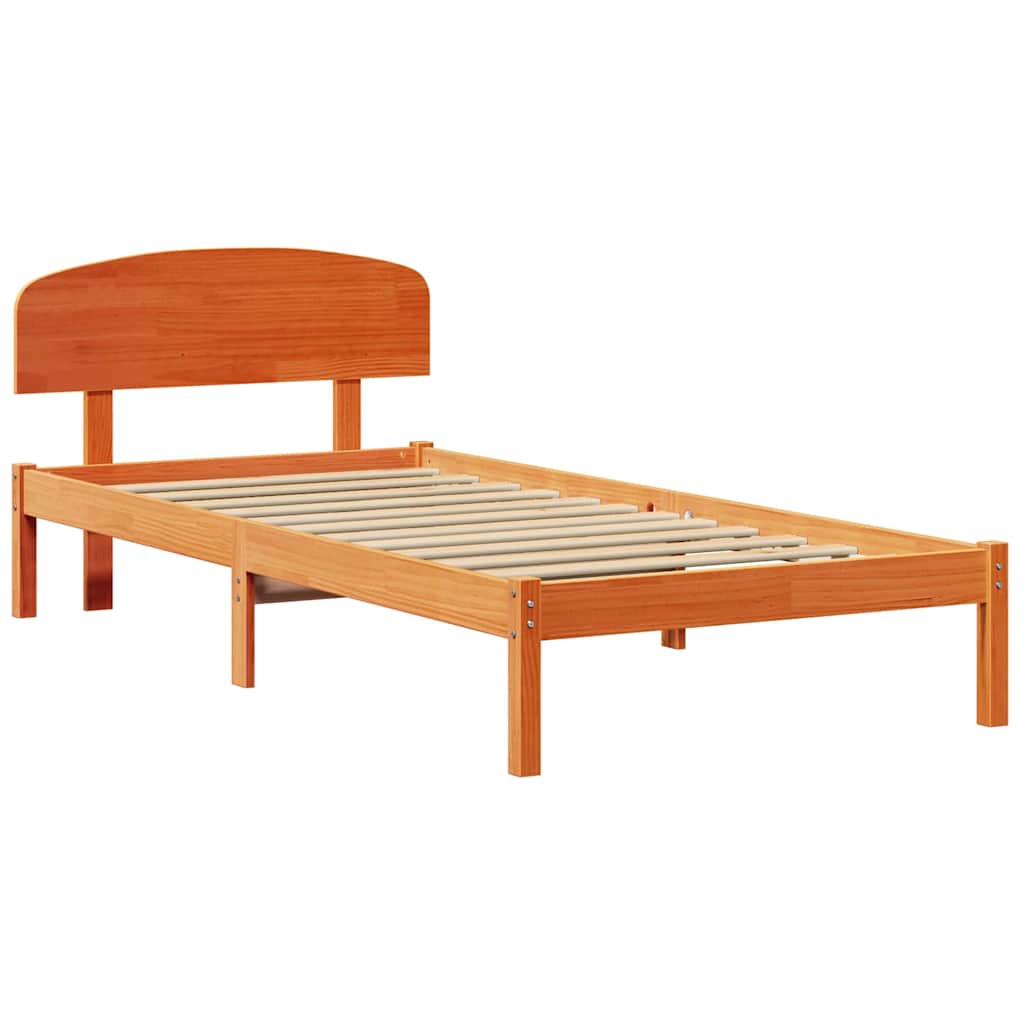 Bettrahmen Wachsbraun 75 x 190 cm Massives Kiefernholz