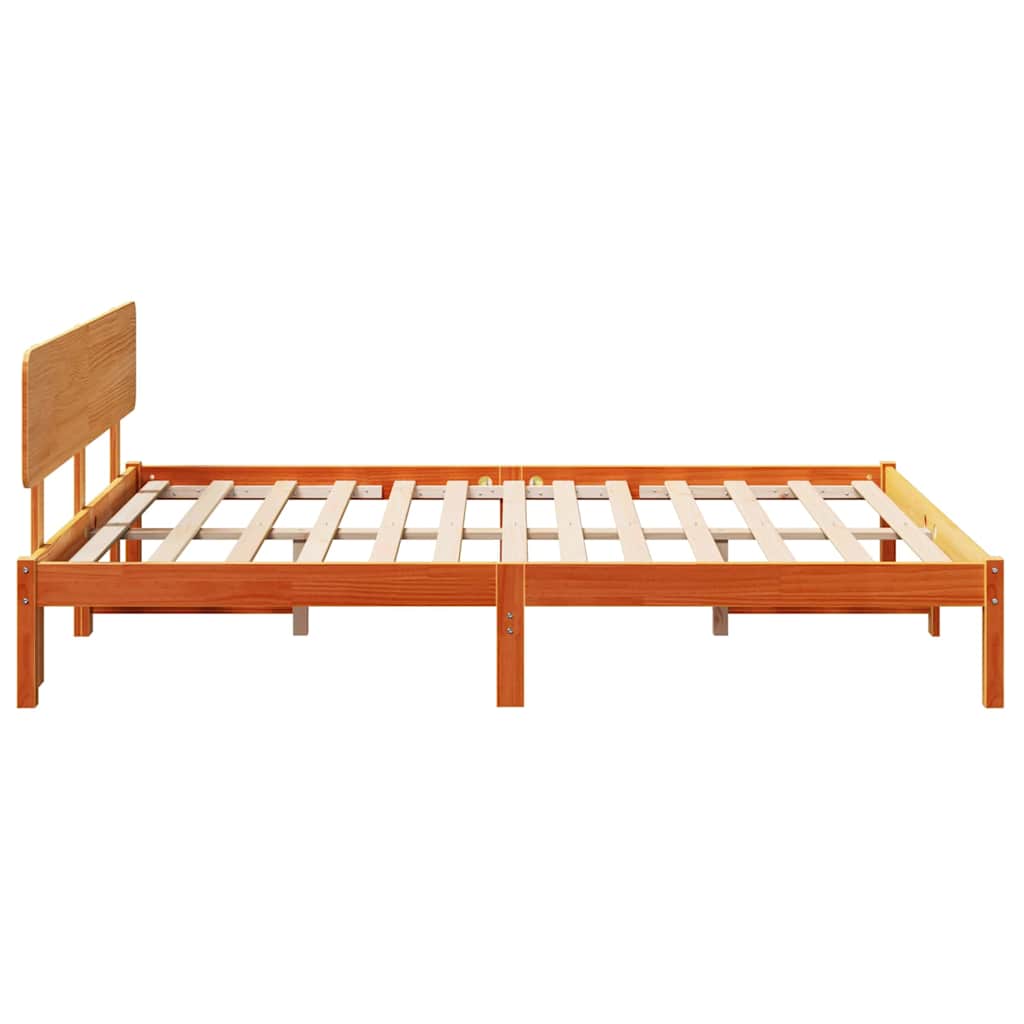Bettrahmen Wachsbraun 140 x 200 cm Massives Kiefernholz