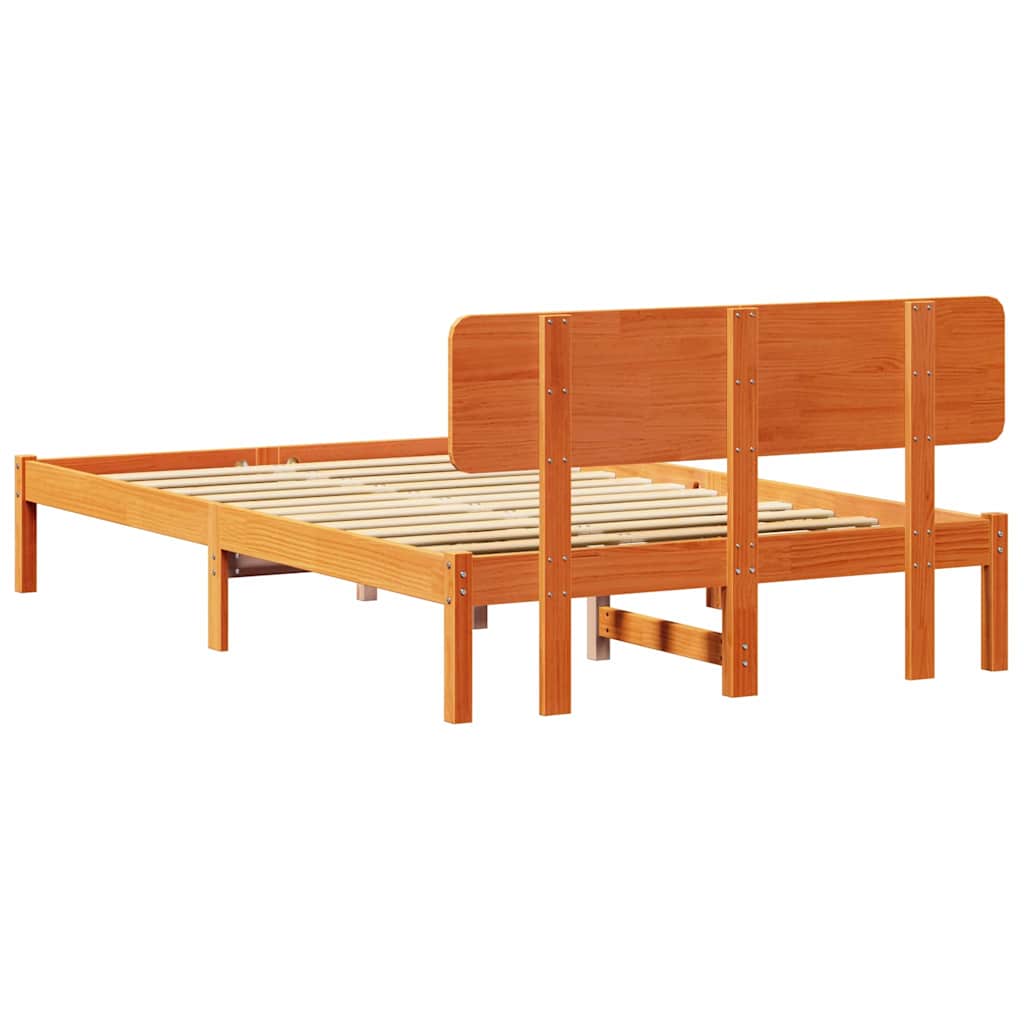 Bettrahmen Wachsbraun 140 x 190 cm Massives Kiefernholz