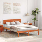 Bettrahmen Wachsbraun 135 x 190 cm Massives Kiefernholz