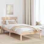 Bettgestell mit Kopfteil Braun 100 x 200 cm Massivholz Kiefer