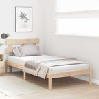 Bettgestell mit Kopfteil Braun 75 x 190 cm Massivholz Kiefer