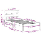 Bettgestell mit Kopfteil Braun 75 x 190 cm Massivholz Kiefer