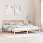 Bettgestell mit Kopfteil Braun 180 x 200 cm Massivholz Kiefer