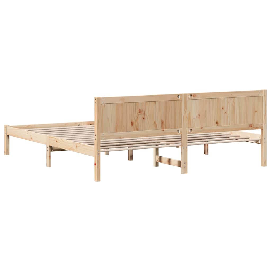 Bettgestell Braun 200 x 200 cm Massivholz Kiefer