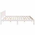 Bettgestell Weiß 200 x 200 cm Massivholz Kiefer