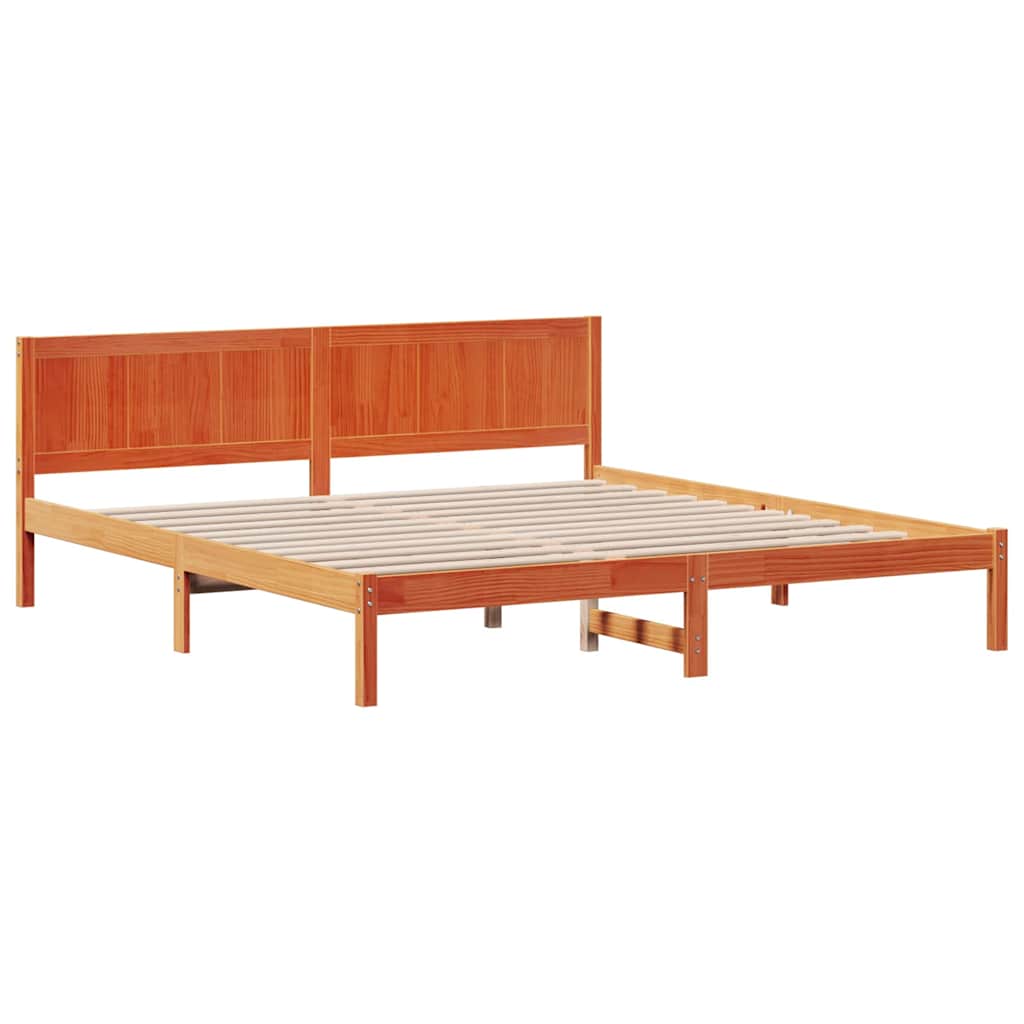 Bettgestell Braun 200 x 200 cm Massivholz Kiefer