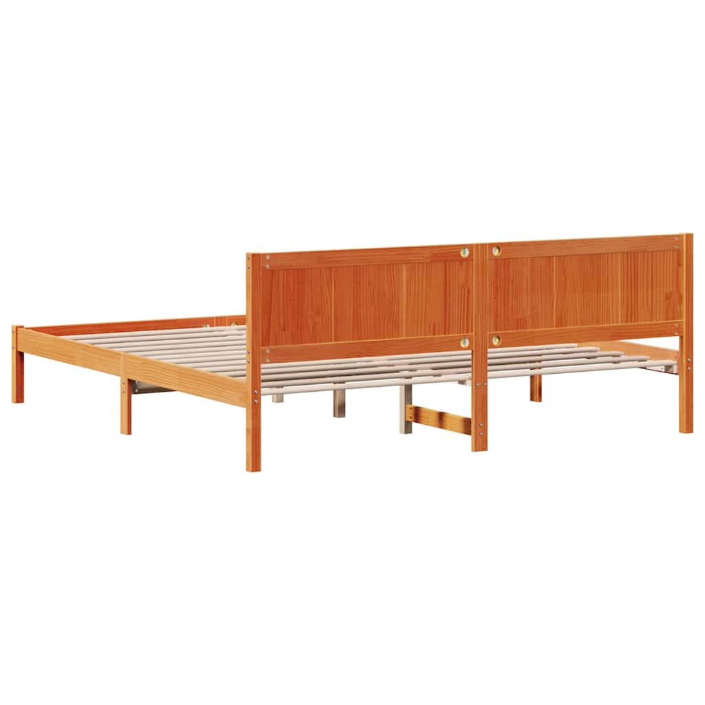 Bettgestell Braun 200 x 200 cm Massivholz Kiefer