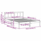 Bettgestell Braun 150 x 200 cm Massivholz Kiefer