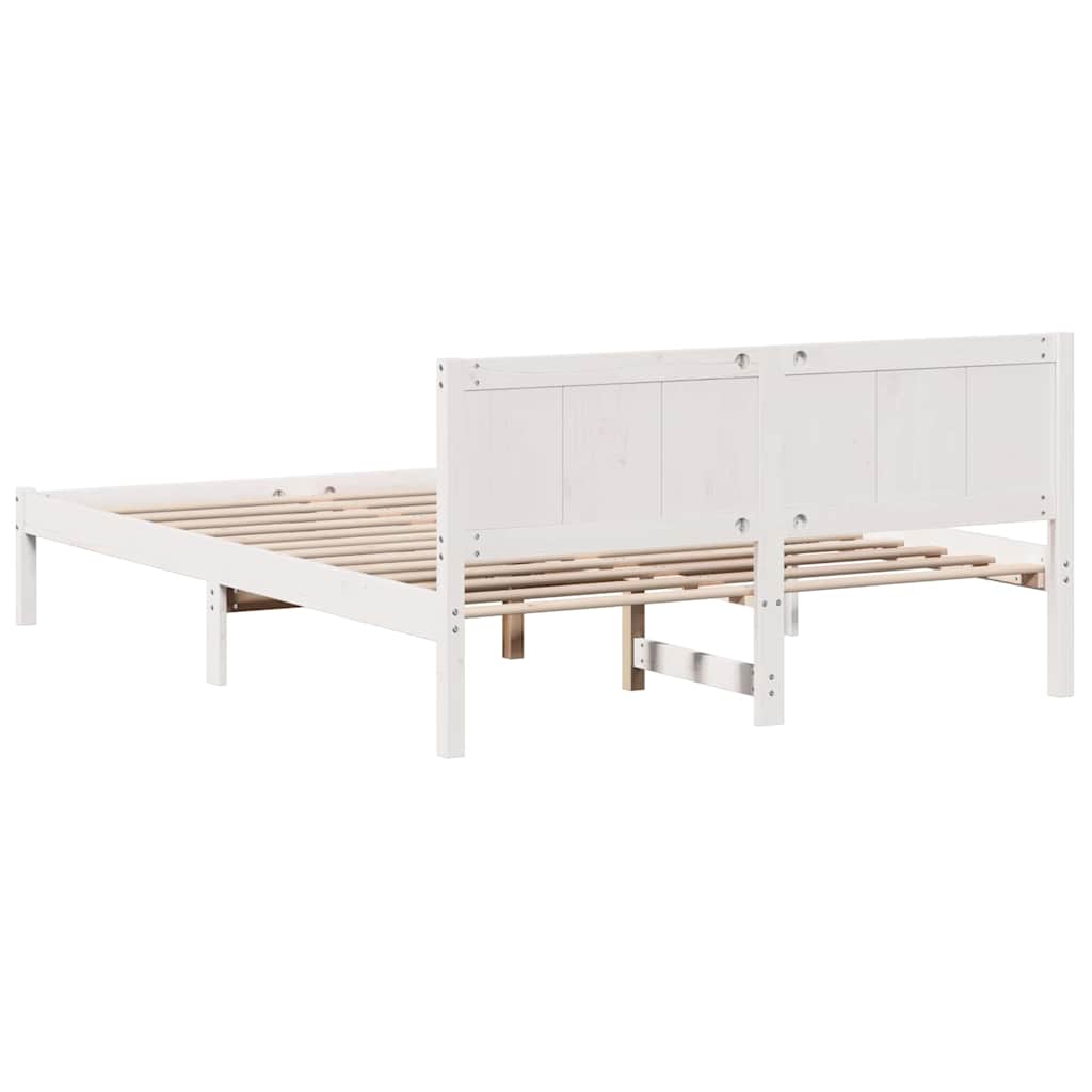 Bettgestell Weiß 150 x 200 cm Massivholz Kiefer