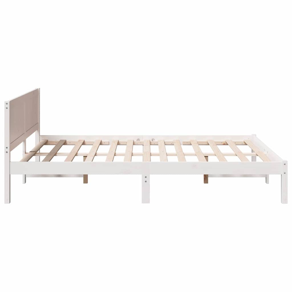 Bettgestell Weiß 150 x 200 cm Massivholz Kiefer