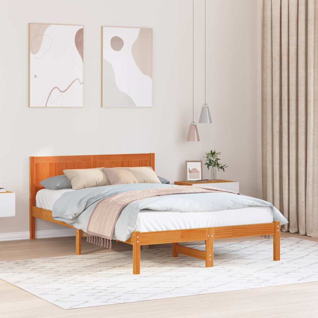 Bettgestell Braun 120 x 200 cm Massivholz Kiefer