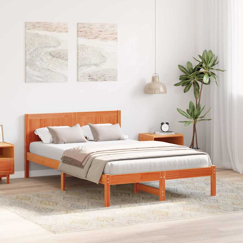 Bettgestell Braun 120 x 200 cm Massivholz Kiefer