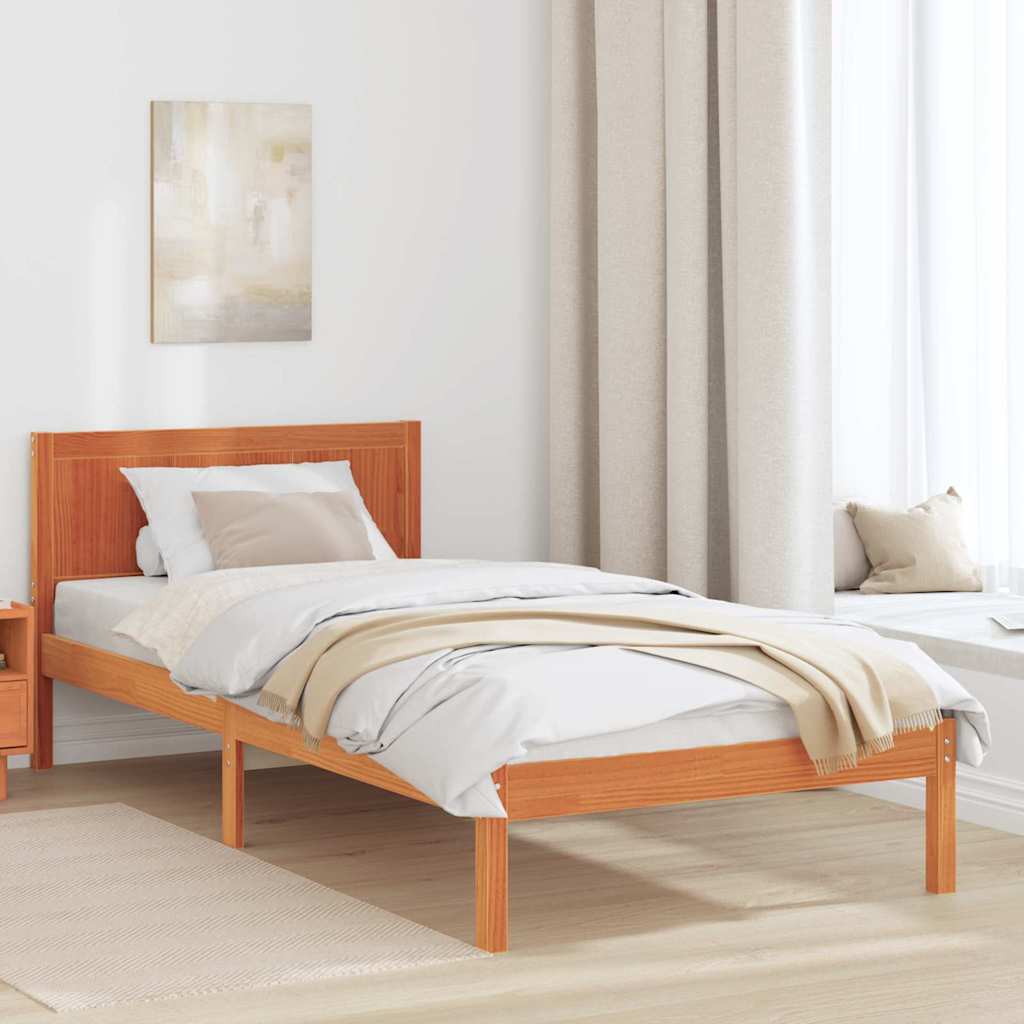 Bettgestell Braun 100 x 200 cm Massivholz Kiefer