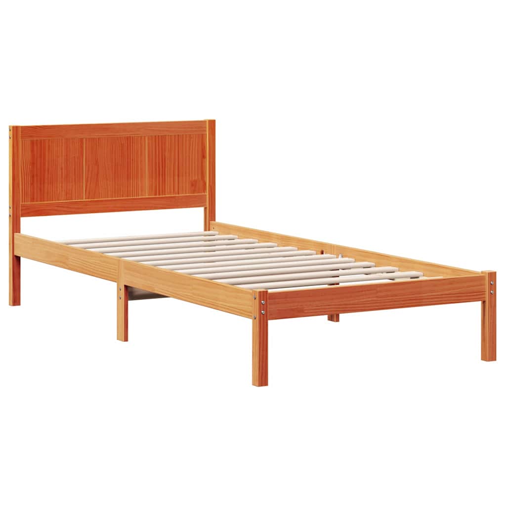 Bettgestell Braun 100 x 200 cm Massivholz Kiefer