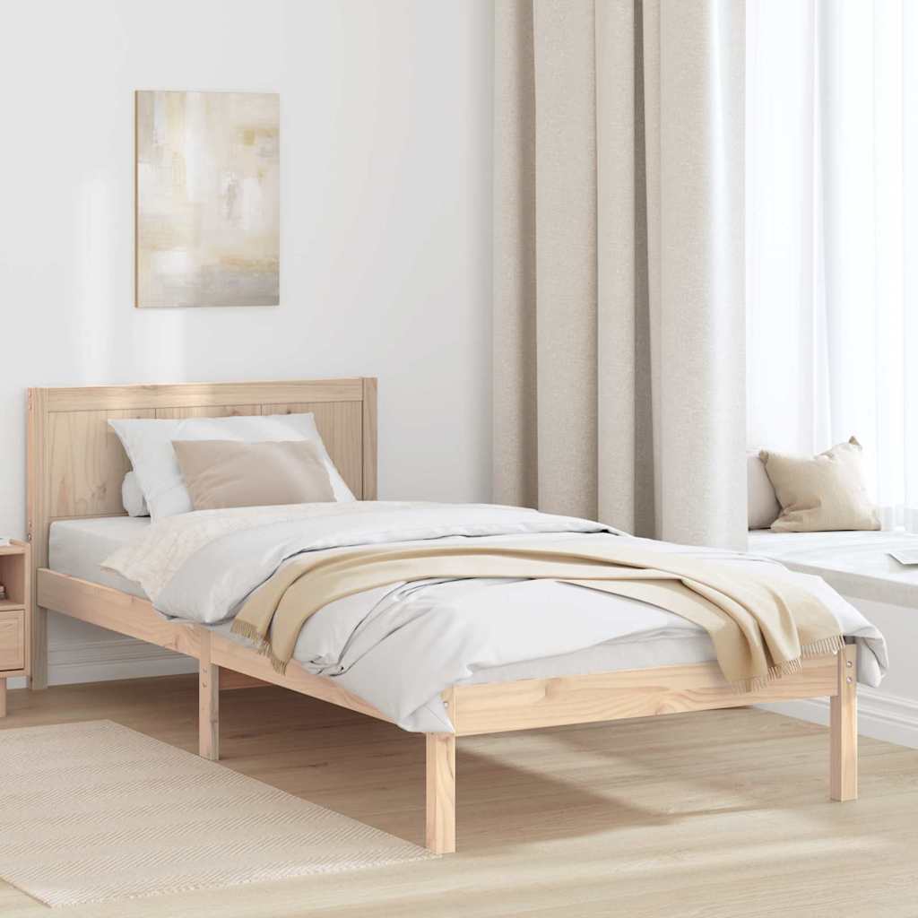 Bettgestell Braun 90 x 190 cm Massivholz Kiefer
