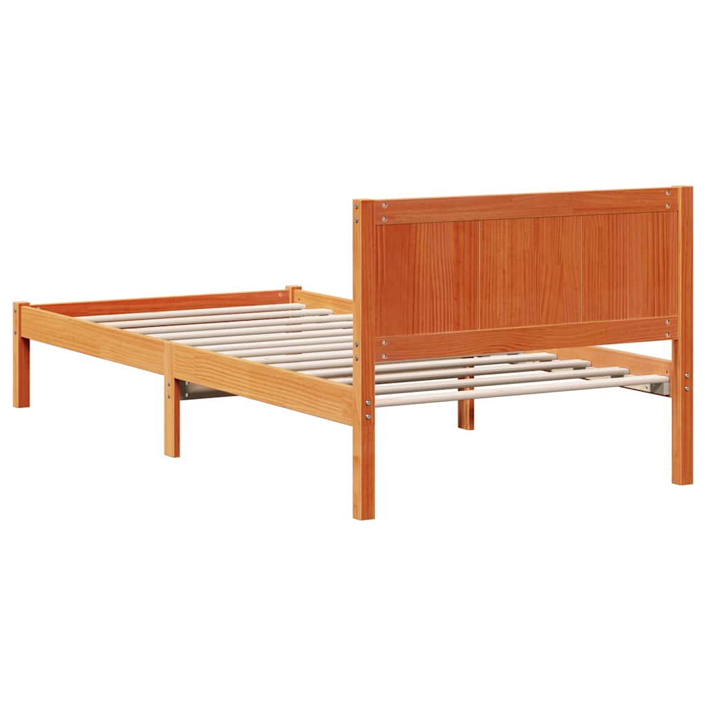 Bettgestell Braun 75 x 190 cm Massivholz Kiefer