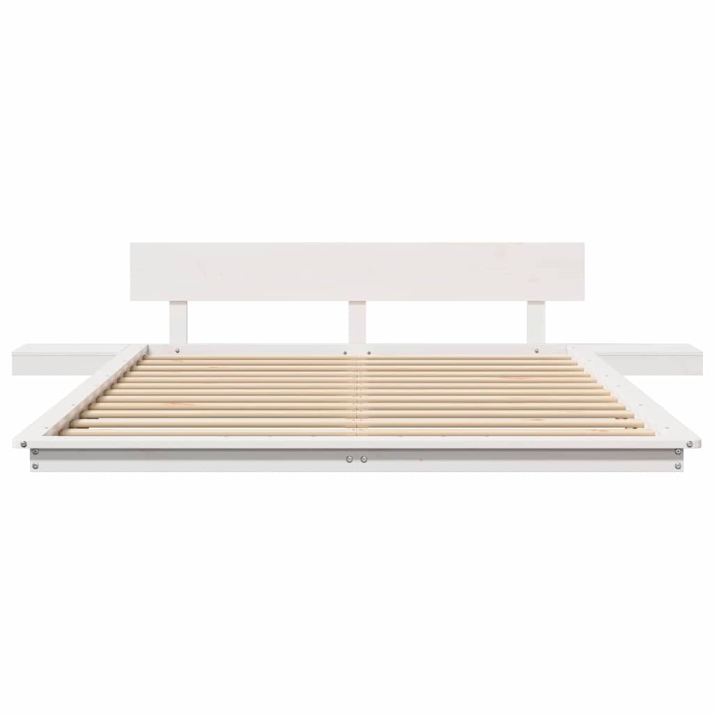 Bettgestell Weiß 150 x 200 cm Holz