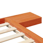 Bettgestell mit Kopfteil mit Speicher Braun 140 x 200 cm Holz