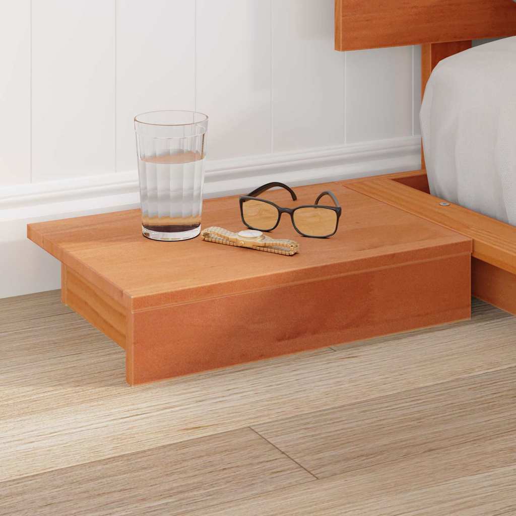 Bettgestell mit Kopfteil mit Speicher Braun 140 x 200 cm Holz