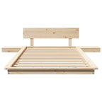 Bettgestell mit Kopfteil mit Speicher Braun 90 x 200 cm Holz