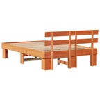 Bettrahmen Wachsbraun 135 x 190 cm Massives Kiefernholz