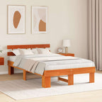 Bettrahmen Wachsbraun 120 x 190 cm Massives Kiefernholz