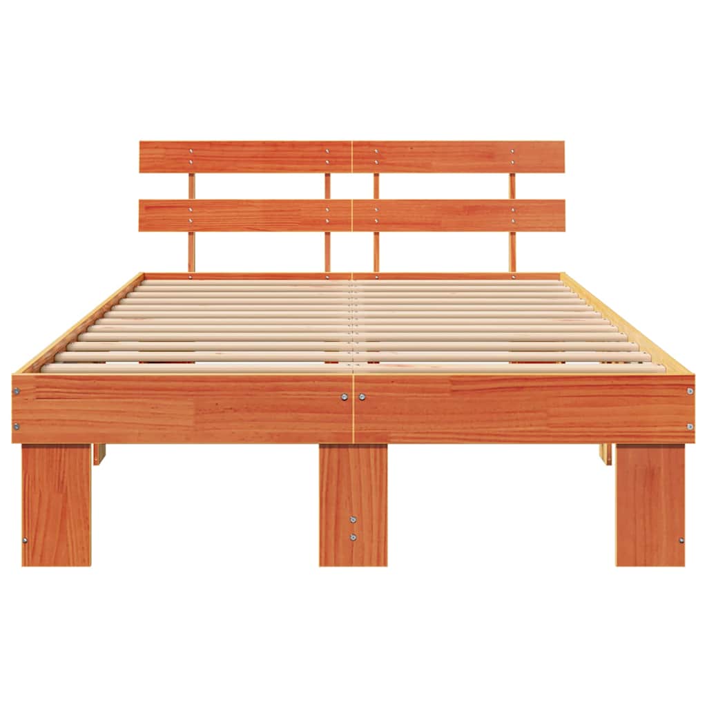 Bettrahmen Wachsbraun 120 x 190 cm Massives Kiefernholz