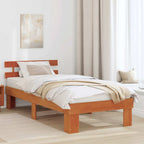 Bettrahmen Wachsbraun 100 x 200 cm Massives Kiefernholz