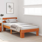 Bettrahmen Wachsbraun 75 x 190 cm Massives Kiefernholz