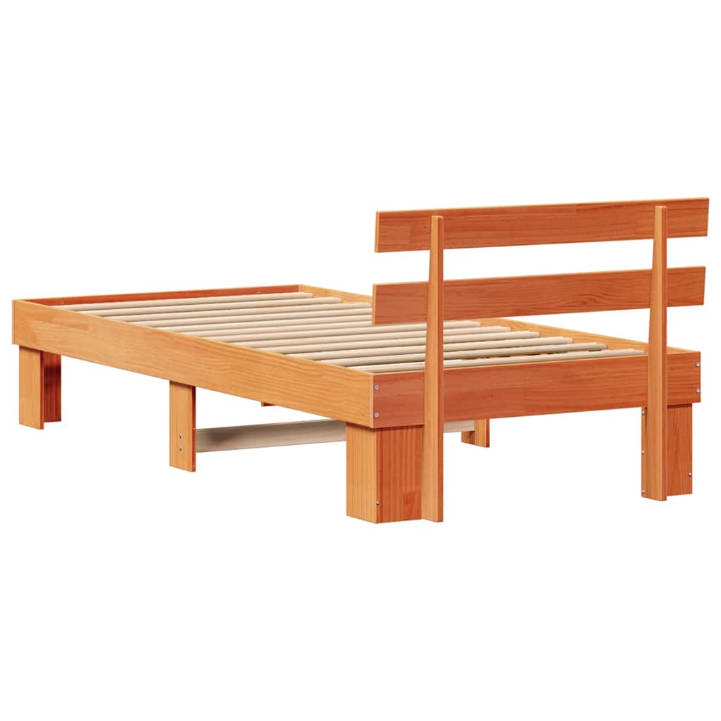 Bettrahmen Wachsbraun 75 x 190 cm Massives Kiefernholz