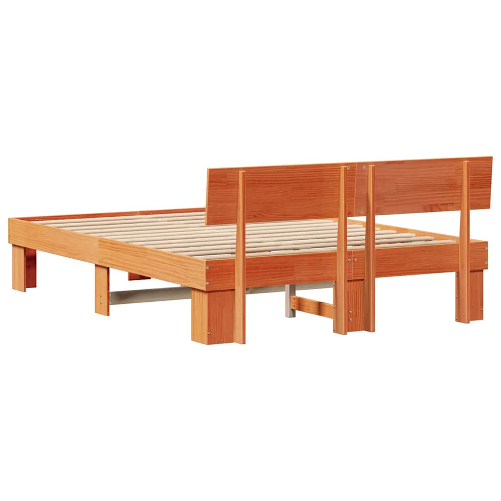 Bettrahmen Wachsbraun 150 x 200 cm Massives Kiefernholz